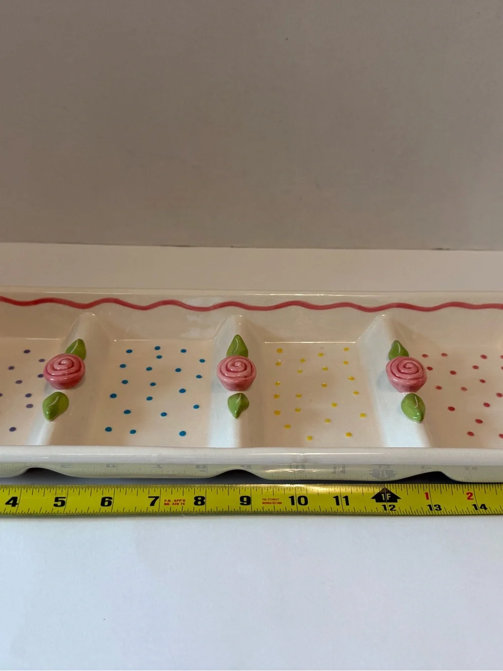 Nicole Engblom serving tray floral polka dot pattern